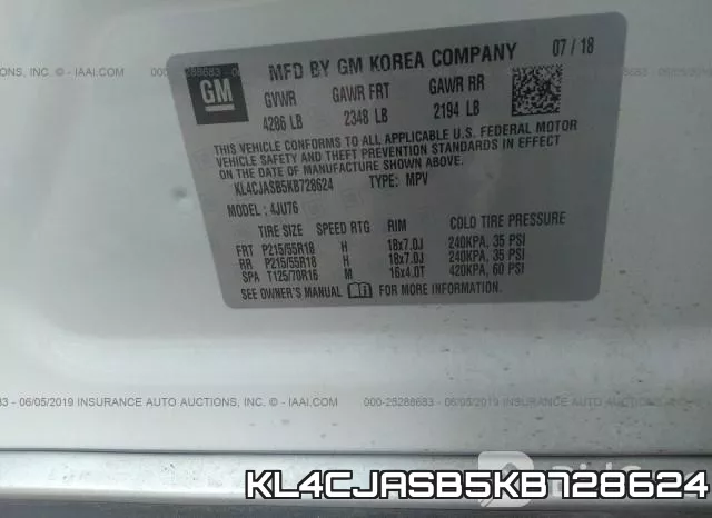 KL4CJASB5KB728624 фото 10