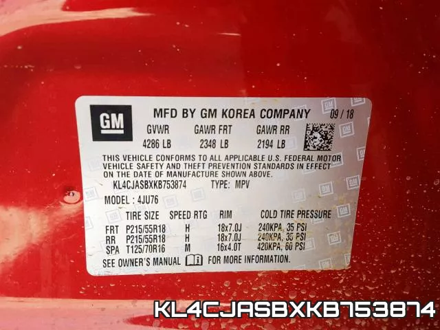 KL4CJASBXKB753874 фото 2