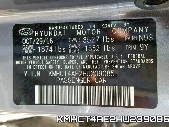 KMHCT4AE2HU239085 фото 2