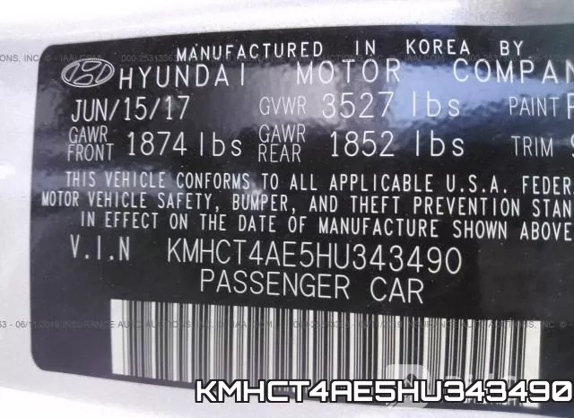 KMHCT4AE5HU343490 фото 10