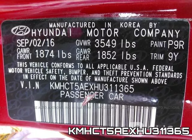 KMHCT5AEXHU311365 фото 10