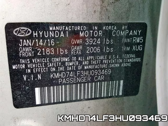 KMHD74LF3HU093469 фото 2