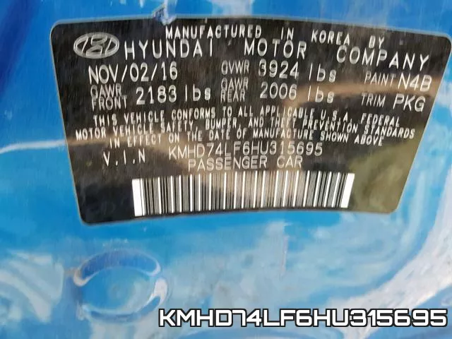 KMHD74LF6HU315695 фото 2