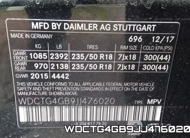 WDCTG4GB9JJ476020 фото 10