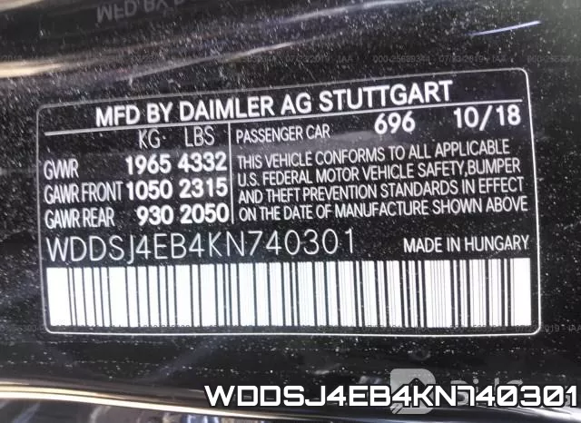 WDDSJ4EB4KN740301 фото 10