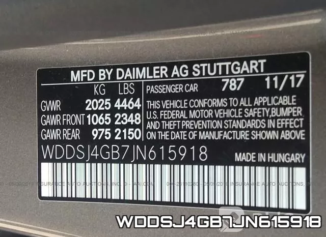WDDSJ4GB7JN615918 фото 10