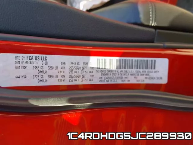 1C4RDHDG5JC289930 фото 2