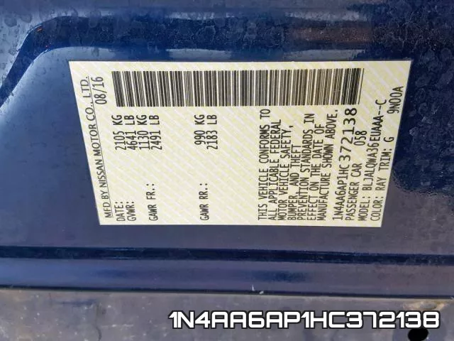 1N4AA6AP1HC372138 фото 2