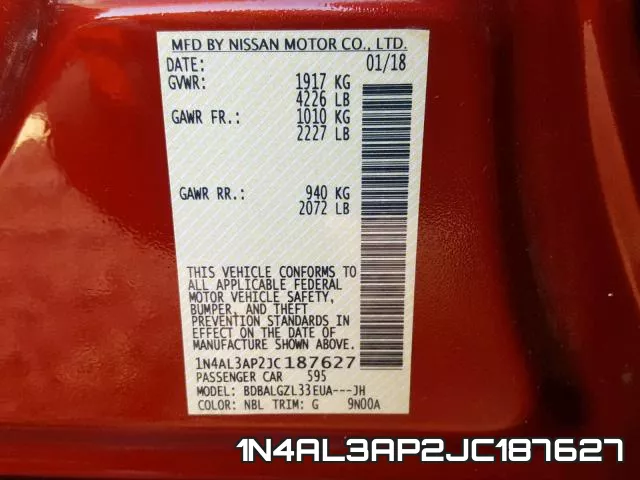 1N4AL3AP2JC187627 фото 2