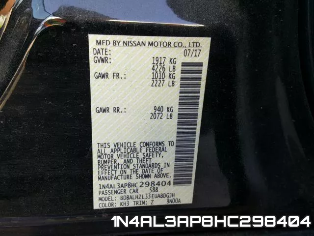 1N4AL3AP8HC298404 фото 2
