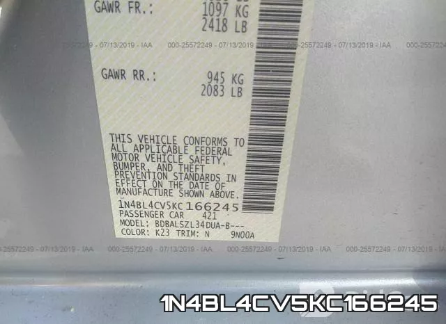 1N4BL4CV5KC166245 фото 10