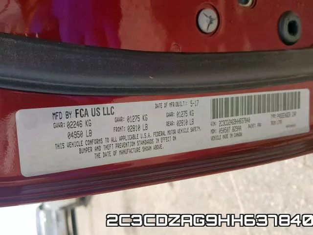 2C3CDZAG9HH637840 фото 2