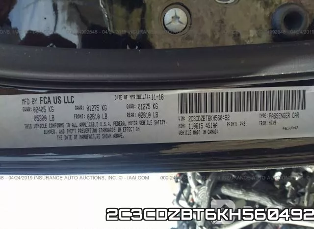 2C3CDZBT6KH560492 фото 10
