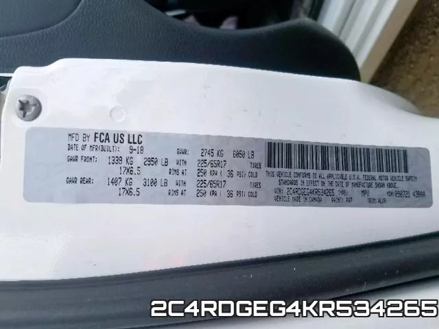 2C4RDGEG4KR534265 фото 2