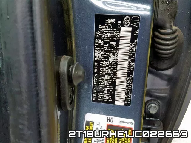 2T1BURHE1JC022663 фото 2