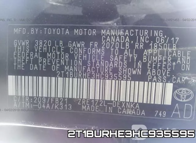 2T1BURHE3HC935595 фото 10