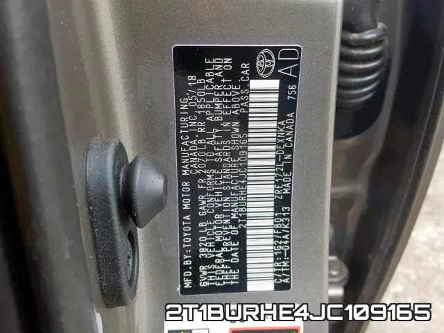 2T1BURHE4JC109165 фото 2