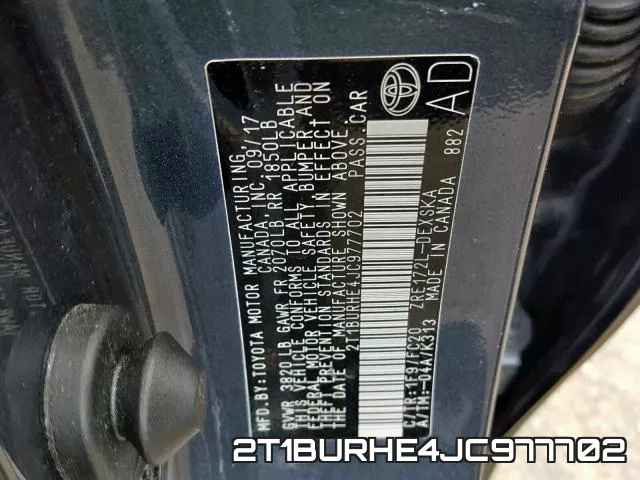 2T1BURHE4JC977702 фото 2