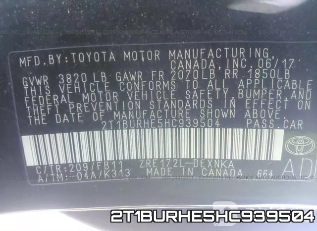 2T1BURHE5HC939504 фото 10