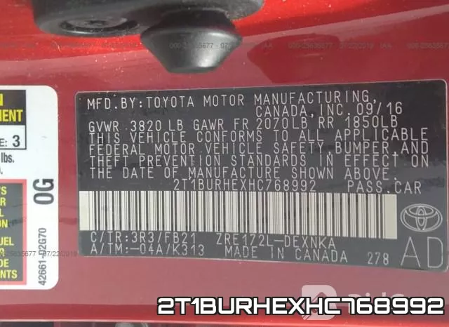 2T1BURHEXHC768992 фото 10