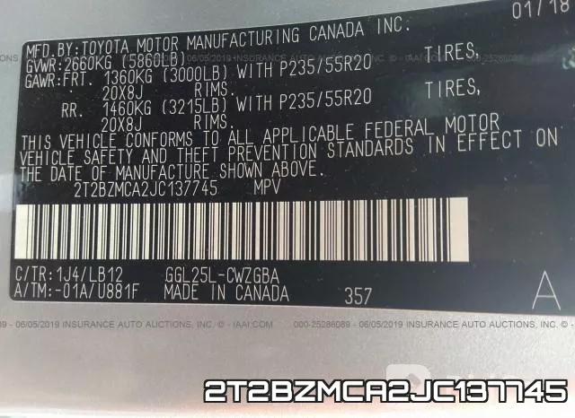 2T2BZMCA2JC137745 фото 10