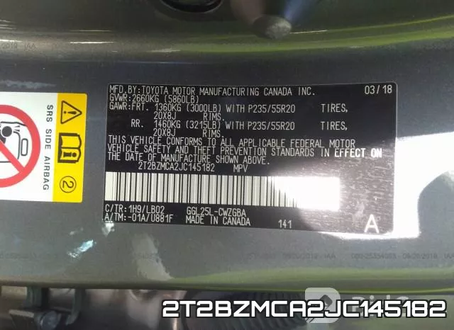 2T2BZMCA2JC145182 фото 10