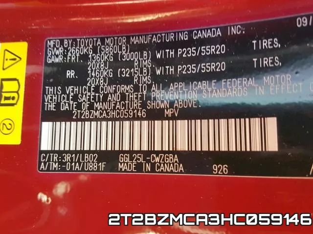 2T2BZMCA3HC059146 фото 2