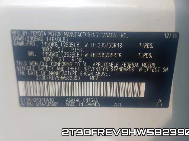 2T3DFREV9HW582390 фото 2