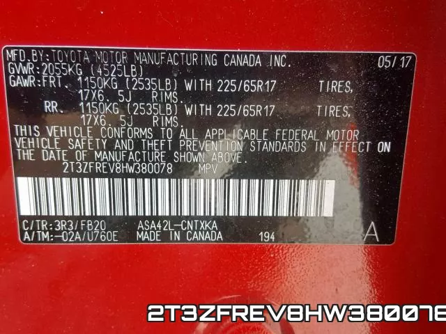 2T3ZFREV8HW380078 фото 2