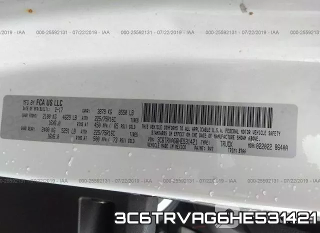 3C6TRVAG6HE531421 фото 10