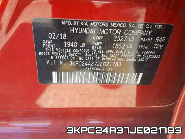 3KPC24A37JE021783 фото 2