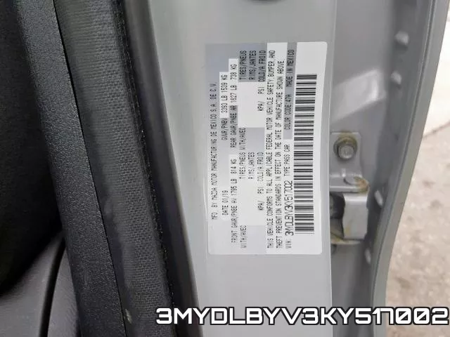 3MYDLBYV3KY517002 фото 2