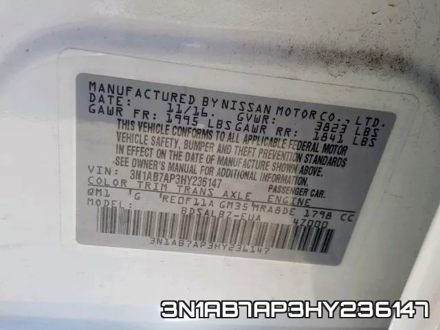 3N1AB7AP3HY236147 фото 2
