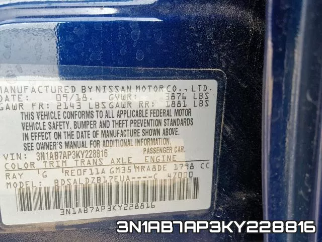 3N1AB7AP3KY228816 фото 2