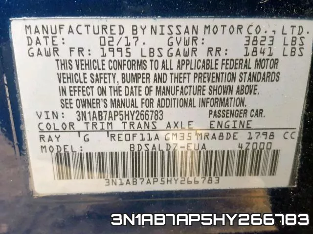 3N1AB7AP5HY266783 фото 2
