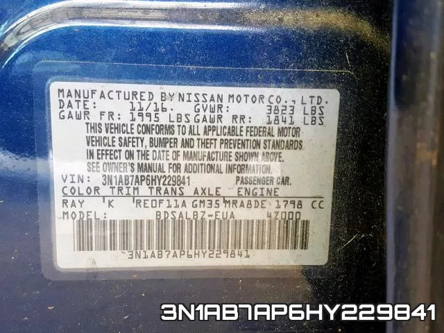 3N1AB7AP6HY229841 фото 2
