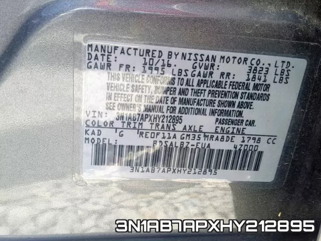 3N1AB7APXHY212895 фото 2