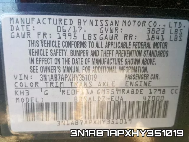 3N1AB7APXHY351019 фото 2