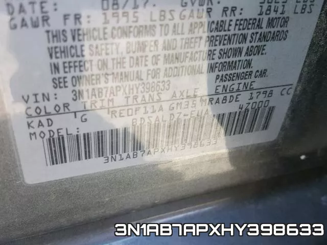 3N1AB7APXHY398633 фото 2