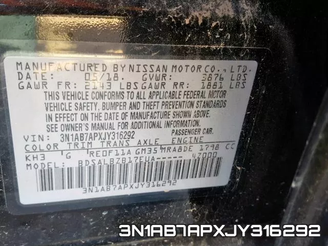 3N1AB7APXJY316292 фото 2