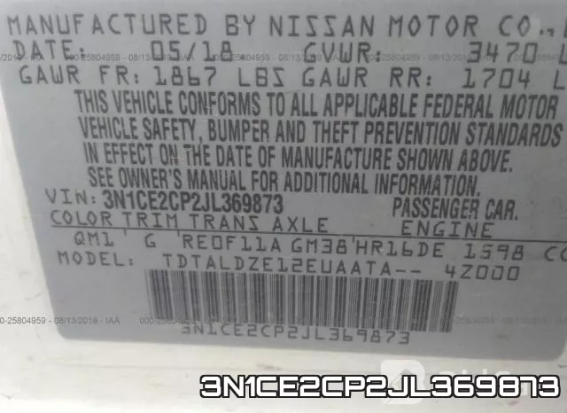 3N1CE2CP2JL369873 фото 10