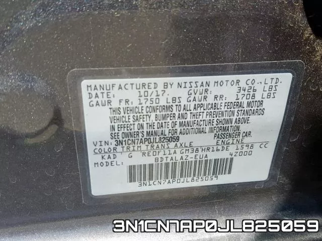 3N1CN7AP0JL825059 фото 2