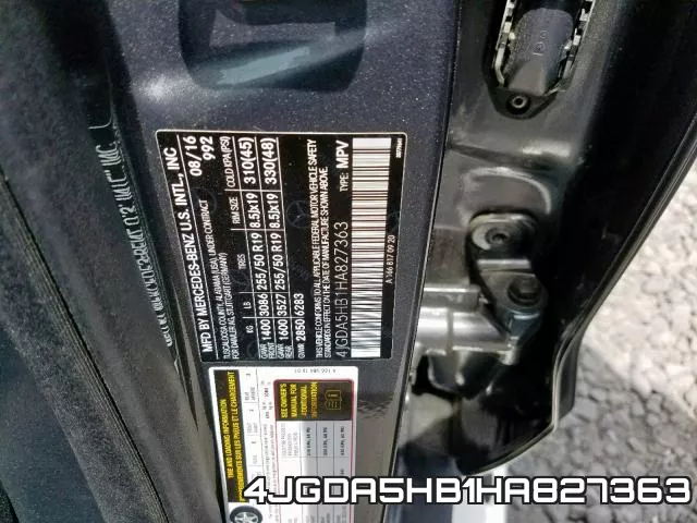 4JGDA5HB1HA827363 фото 2