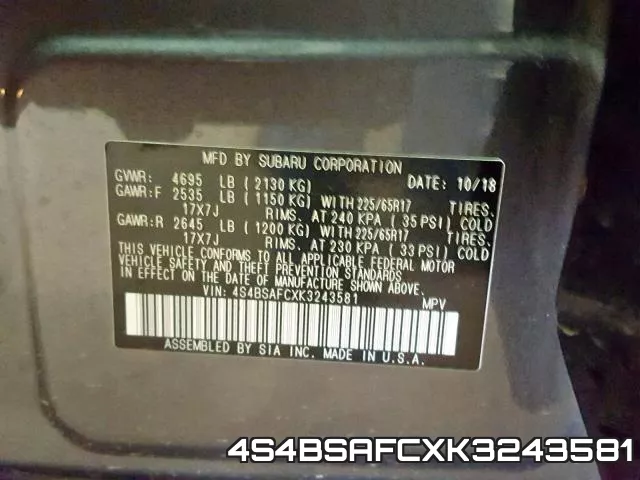 4S4BSAFCXK3243581 фото 2