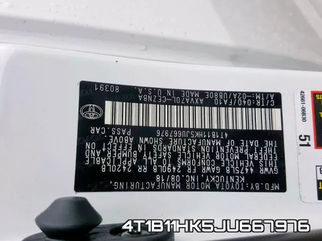 4T1B11HK5JU667976 фото 2