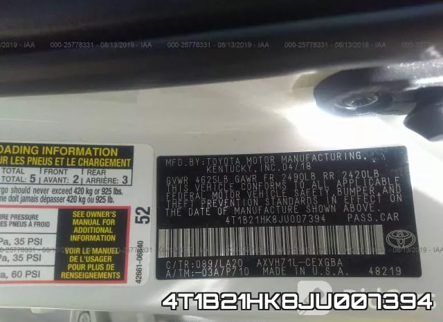4T1B21HK8JU007394 фото 10