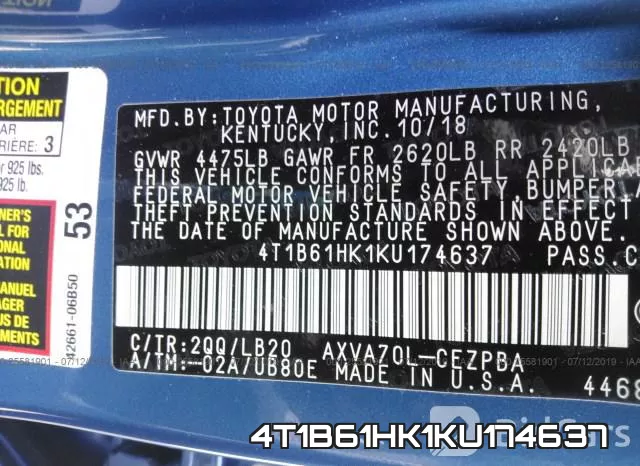 4T1B61HK1KU174637 фото 10