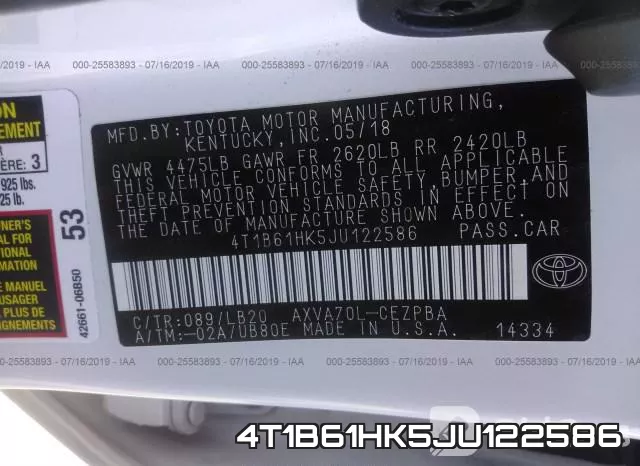 4T1B61HK5JU122586 фото 10