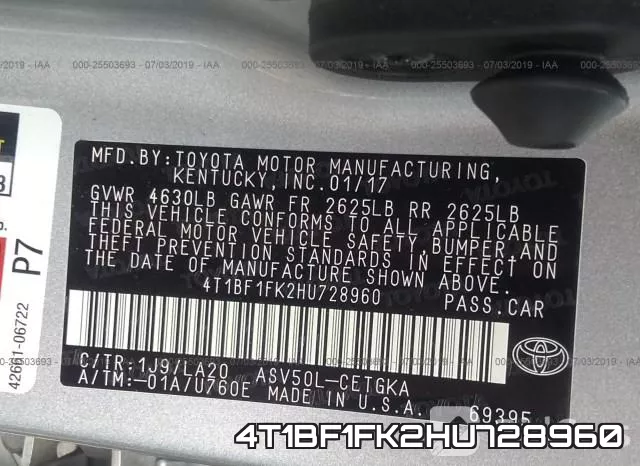 4T1BF1FK2HU728960 фото 10