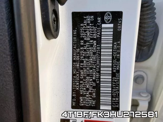 4T1BF1FK3HU272581 фото 2